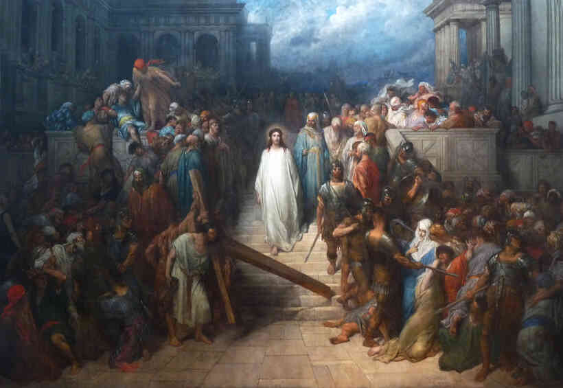 Christ leaving the courtroom